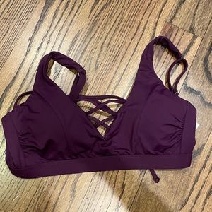 Becca purple medium D bikini top